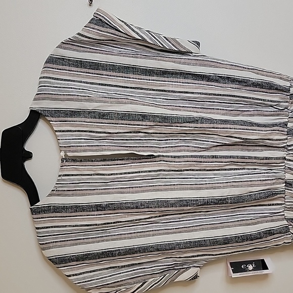 ECI New York Navy, Cream And Tan Linen JUMPER Nwt Size MEDIUM - Picture 6 of 9